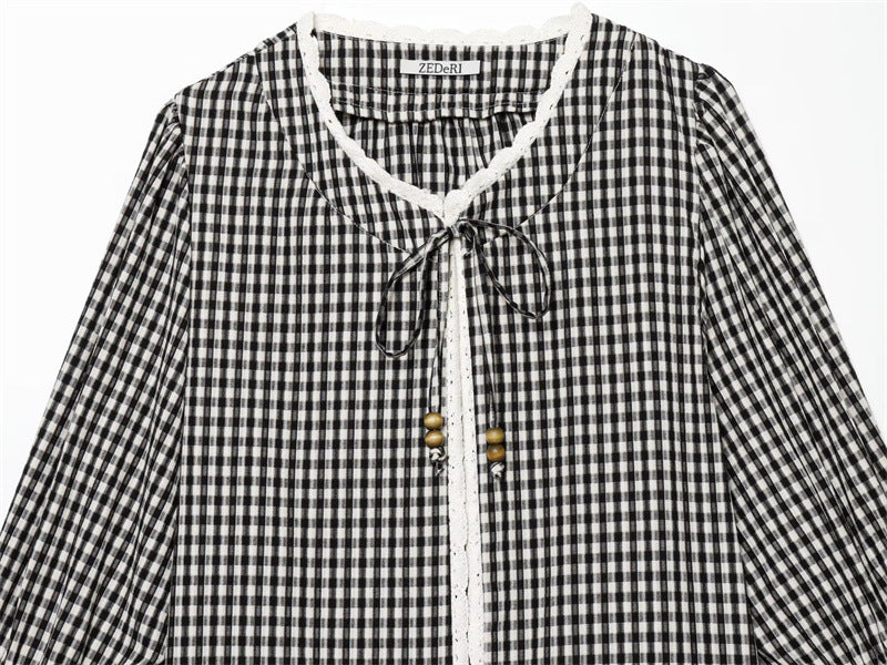 Crochet Gingham Check Jacket — ZW Collection
