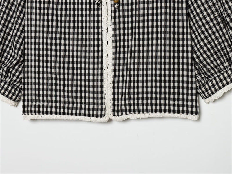Crochet Gingham Check Jacket — ZW Collection