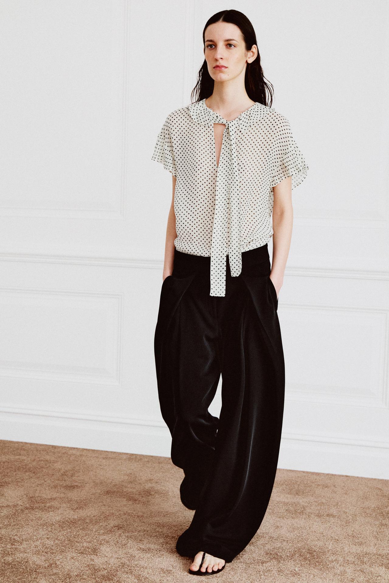 ZW COLLECTION POLKA DOT BLOUSE WITH TIES