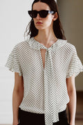 ZW COLLECTION POLKA DOT BLOUSE WITH TIES